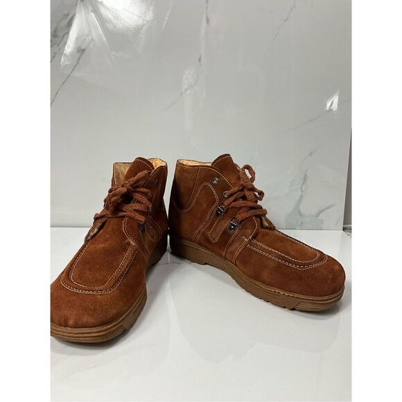 VINTAGE 50/60’s RARE J. S. RAUB Suede Sherpa lined shoes boots - Picture 6 of 8